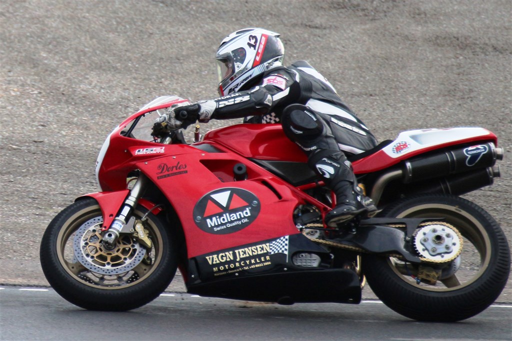 René Prang på Ducati 916 SP 1994 på Ring Djursland
(Foto: Erling Prang)